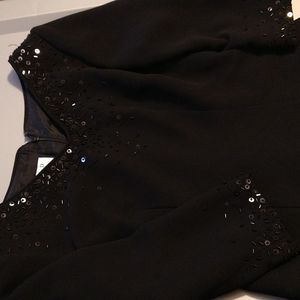 Women's David Warren black sequin blouse size 2p